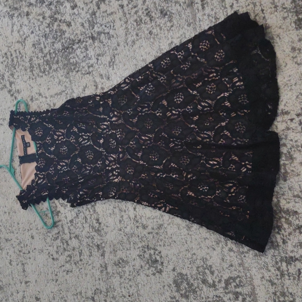 Black/nude lace formal dress